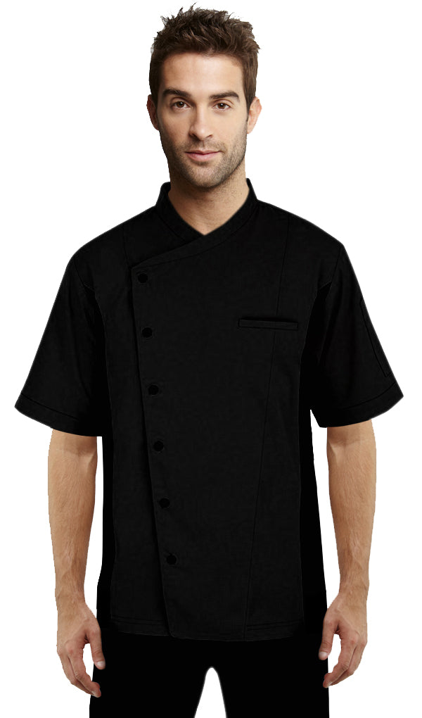 Short Sleeves side Mesh Vented Chef Coat Jacket Uniform Unisex for Food Service, Caterers, Bakers and Culinary Professional